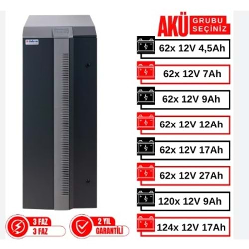 İnform Estia Compact 20 kVA Online UPS PF:0,9
