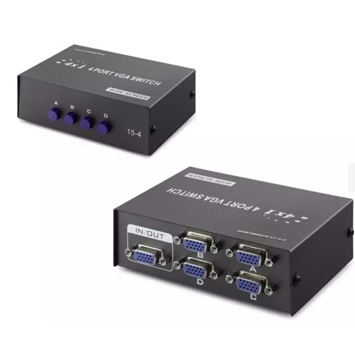 Hadron HDX1329 Vga Switch 54Mhz 4Giriş 1Çıkış 4Port