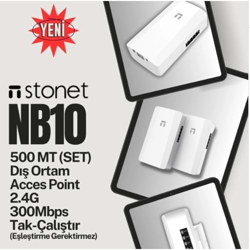 Stonet NB10 Dış Ortam Acces Point 2.4G Tak Çalıştır 500mt