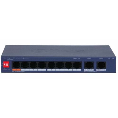Dahua CS4010-8ET2GT-60 10 Port 10/100/1000 8xPoE 60W 2xUplink Yönetilir Switch