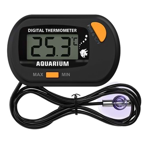 PowerMaster PM-26614 Mini Lcd Dijital Problu Termometre Akvaryum Buzdolabı Otomobil Sera