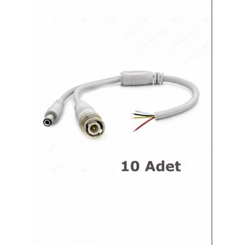 Compaxe CKPJ-250 Power Jacklı Dişi Bnc+Dc Kablo 10 Lu Paket Halinde