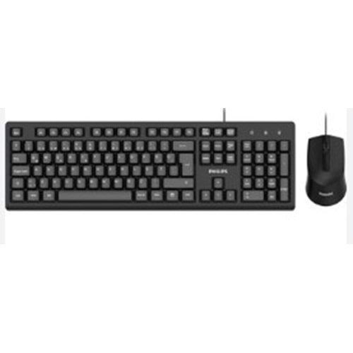 Philips SPT6234B Siyah Türkçe Usb Kablolu Klavye Mouse Set