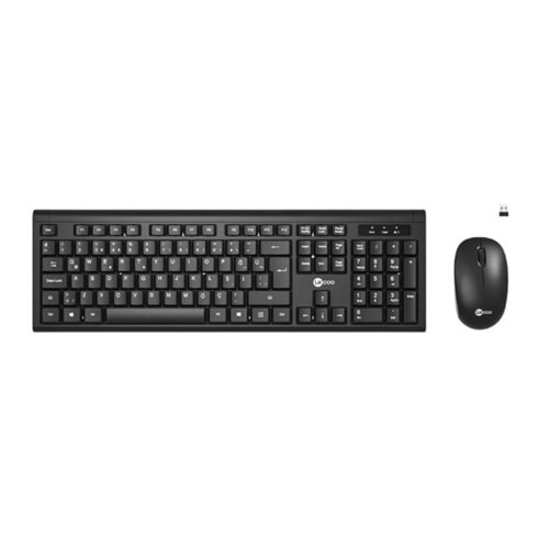 Lecoo KW200 Kablosuz Türkçe Q Klavye & Mouse Set Siyah