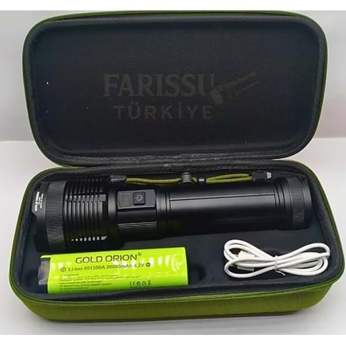 Gold Orion Or-G647 6000 Lümen- 20000 Mah Li-İon Pil Profesyonel Şarjlı El Feneri