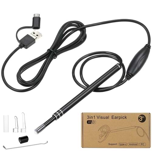 Powermaster PM-22161 3in1 USB Kulak Muayene Endoskop Yılan Kamera