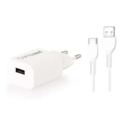 Compaxe CTA-521UTB24 5V 2.1A 10W 1 Mt Usb 3.0 Ev Şarj Kafa + 2.4A Usb to Type-C A .Şarj Kablosu