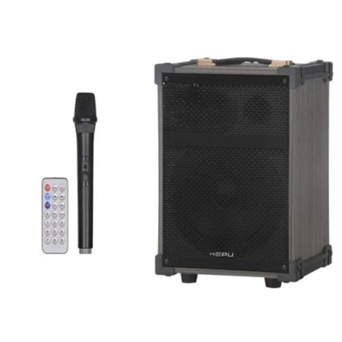 Hepu HP-904 12” Woofer 40W Güç 1 Kablosuz Mikrofon + Kumanda Bass Boost Partybox Bluetooth Hoparlör