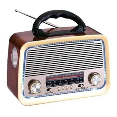 Prokama BK-301 Nostaljik Eskitme Güneş Enerjili Bluetooth ve Fener Nostaljik Radyo