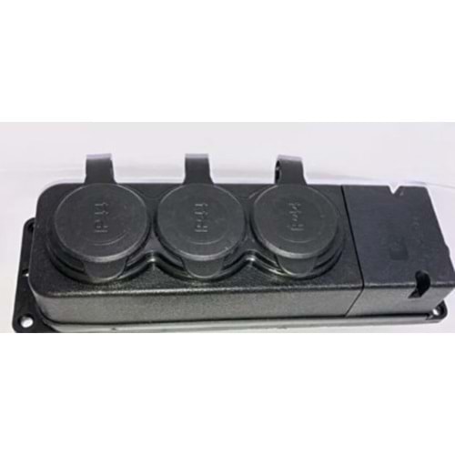 Orel Kauçuk Monofaze Üçlü Grup Priz Kauçuk