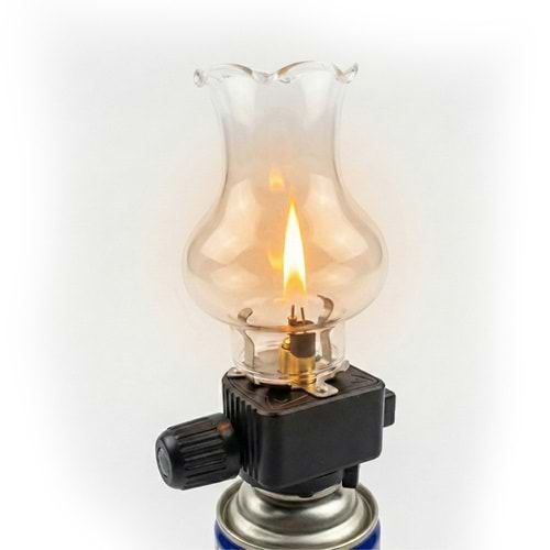 PowerMaster PM-28778 Cam Fanuslu Gaz Kartuş Uyumlu Nostaljik Kamp Lambası