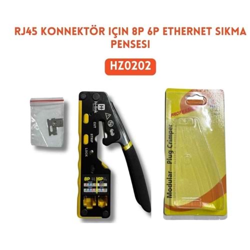 Hi-Link HZ0202 RJ45 Konnektör için 8P 6P Ethernet Sıkma Pensesi
