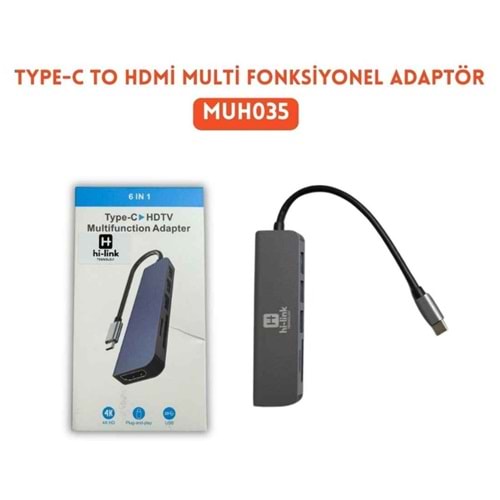 Hi-Link MUH035 TYPE-C to HDMI Hub Combo Çoğaltıcı