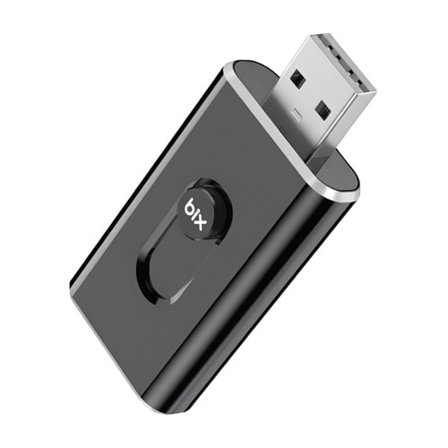 Bix CB02 2.4G/5G Wifi Carplay Android Auto Kabloludan Kablosuza Çevirici Usb-A Usb-C Çift Uçlu Hibrit Adaptör