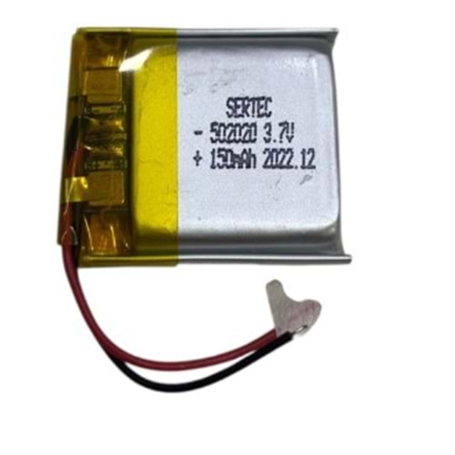 Sertec 502020 3.7V 150mAh Li-Polymer Pil (Devreli/1.5A)