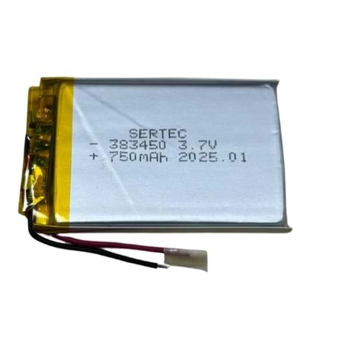 Sertec 383450 3.7V 750 MAh Li-Polymer Pil (Devreli/1.5A)