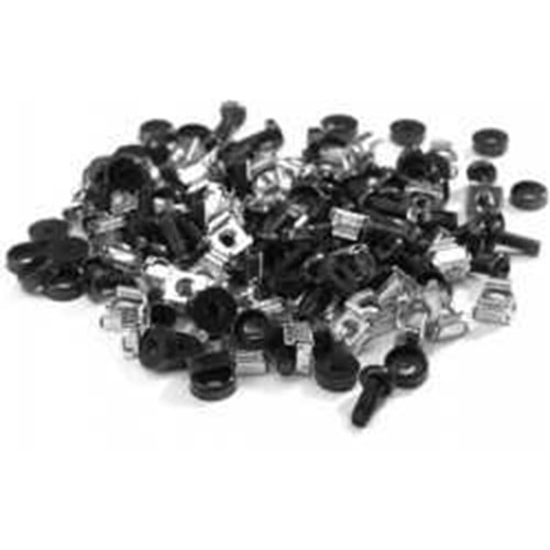 Ager AA-K10M6S-A-PS-M6 Kafes Somun Seti 1 Set 10 Adet Siyah Vida+Galveniz Kafes Somun+Siyah Plastik Rack Pulu