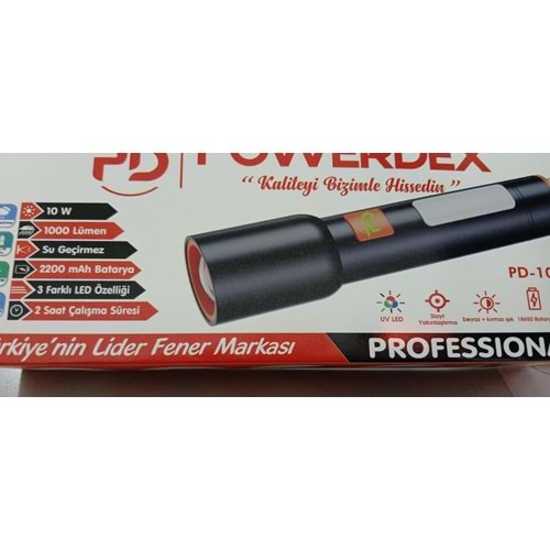 Powerdex PD-1007 1000 Lümen Şarjlı El Feneri 10W