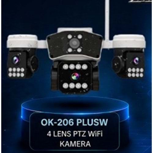 O-KAM OK-206PLUSW 4 Lens Ptz Wifi Kamera