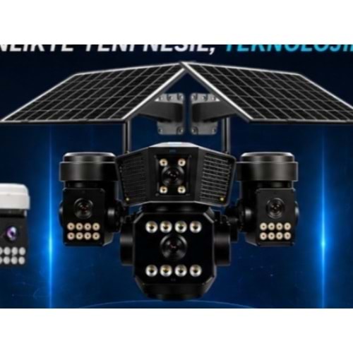 O-KAM OK-333 Premium 4 Kameralı 12mp 4G Sim Kartlı Solar Çift Güneş Panelli Güvenlik Kamerası