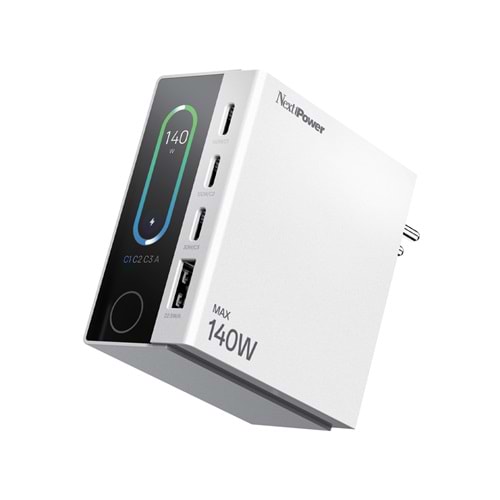 Next Power NP140 140 Watt 4 Gan 4 Port Hızlı Beyaz Şarj Adaptörü