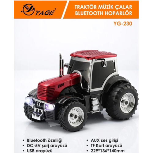 Yage YG-230 Traktör Tasarımlı Hoparlör Bluetooth/USB/Sd kart/Aux/Radyo Mp3 Player Müzik Kutusu