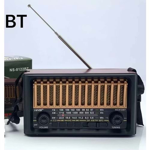 NNS NS-8122BT Usb SD Kart Girişli Bluetooth Destekli Nostaljik Radyo