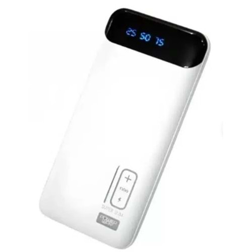 Powerway T10 Kendinden Kablolu Dijital Ekran 10.000 Mah Beyaz Powerbank