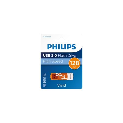Philips 128GB Vivid Edition FM12FD05B USB Bellek Turuncu