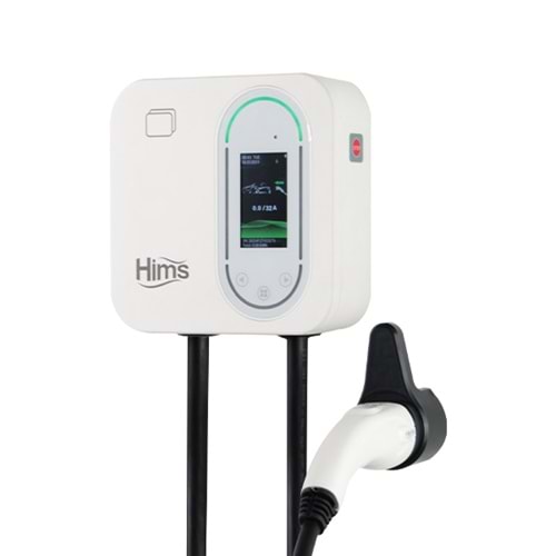 Hims HCDKB-22 Beyaz 22kW Destekli 5m Kablolu Smart Elektrikli Araç Şarj İstasyonu