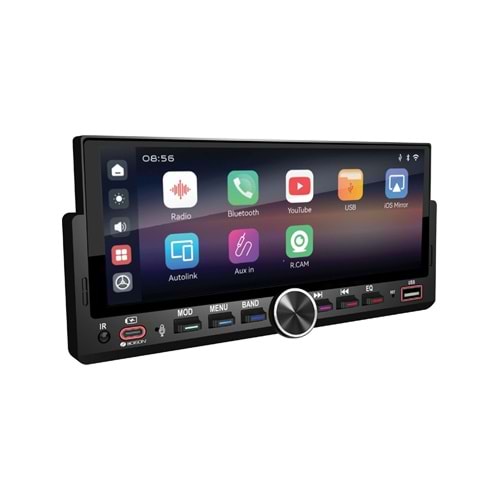 Edison ED-680CA 6.86 Inç Kablosuz Multimedya Tek Din Kasa Carplay Android Auto Dsp USB Sd Bt Radyo Oto Teyp