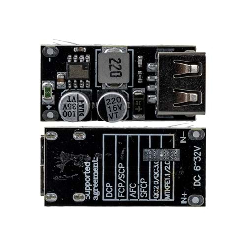 Weko Wk-22853 Usb-a Dc Voltaj Düşürücü Modül Telefon Şarj Devresi Giriş 6-32v Çıkış 5v To Q.c3.0 Step Down 0.78