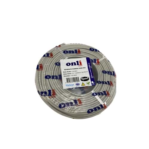 Onli ON-5001 2+1 1x0.50mm + 2x0.50mm İç Mekan Mini Coax Kamera Kablosu - Metre