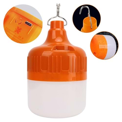 Ledx LN-OR20G 20 Watt TYPE-C Şarjlı Taşınabilir Asma Kancalı Kamp Çadır Lambası