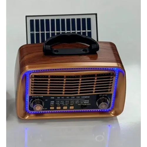 Everton RT-610 Usb+SD+Bluetooth Hoparlör Güneş Enerjili Nostaljik Radyo