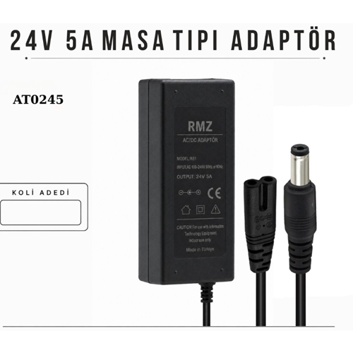 Forline AT0245 24 Volt 5 Amper 5.5x2.5mm Masa Tipi Plastik Kasa Adaptör