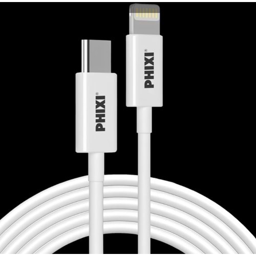 PHIXI CB423L Type-C to Lightning Şarj ve Data Kablosu 27W 3m iPhone