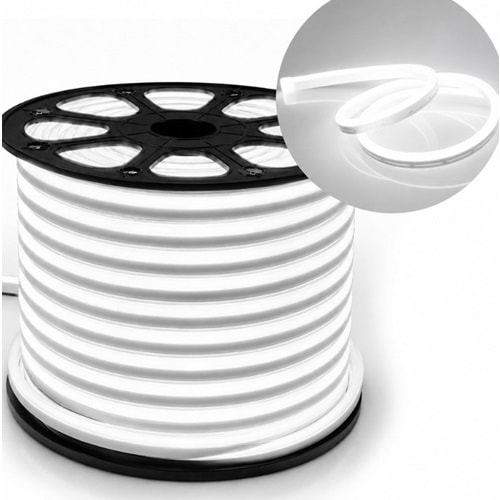 Powermaster PM-5288 Silikon Kaplama 12 Volt Beyaz Neon Led Şerit Aydınlatma -Metre