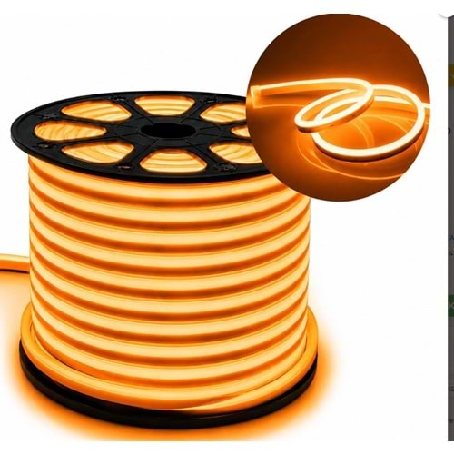 PowerMaster PM-5294 Silikon Kaplama 12 Volt Oranj Turuncu Neon Led Şerit Aydınlatma - Metre
