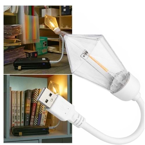 Powermaster PM-25791 Esnek Gövdeli USB Günışığı Cob Led Edison Masa ve Kitap Okuma Lambası