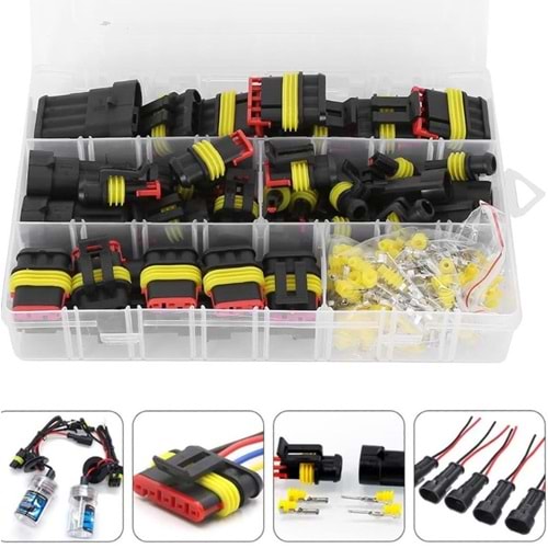 Powermaster PM-28532 HID JST Konnektör Seti Oto Elektrik Kablo Soketleri Su Geçirmez 352 Parça