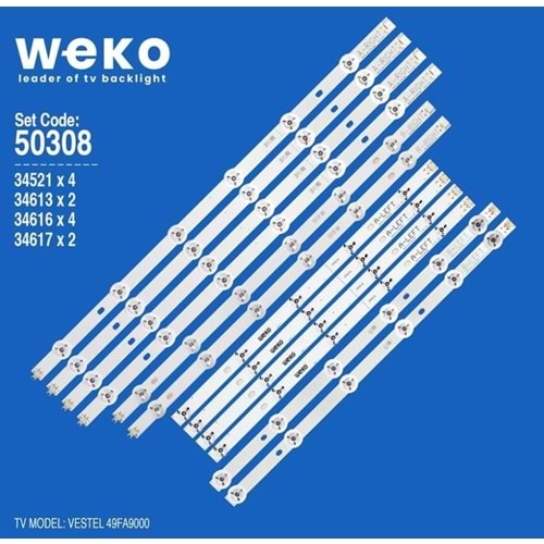 Wkset-5308 34613X2 34616X4 34617X2 34521X4 490Dled_Slım 12 Adet Led Bar