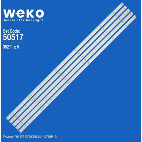 Wkset-5517 35211X5 Gj-2K15-430-D510-17.8Mm-V4(Pıtch 88.5Mm) 5 Adet Led Bar