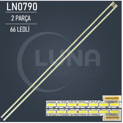 Luna LN-0790 ARÇELİK A49L 9672 5B LED BAR, ARÇELİK A49L 9683 5S LED BAR, ARÇELİK A49L 8652 5B LED BAR , BEKO B49L 9672 5B LED BAR, Grundig 49 VLX 8600 BP LED BAR