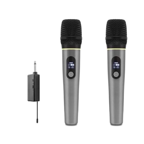 Hadron HDX2791 UHF Kablosuz 2 Mikrofonlu 6.35 mm Set Siyah