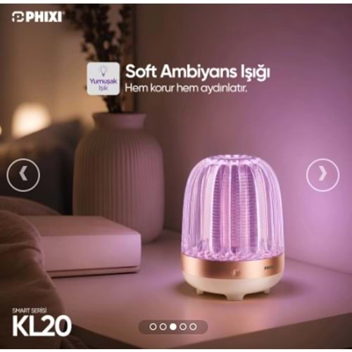 Phixi KL20 Sessiz UV LED Sinek ve Sivrisinek Yakalama Lambası
