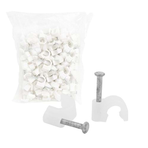 Powermaster 5 Numara 10 Mm 100'lü Paket Kablo Kroşesi ( Antigron Kablolar için )