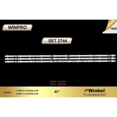 Winkel Set-2744 Vestel Tv D Led Takımı 3 Parça