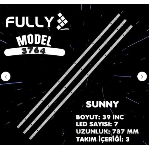 Fully SET-3764 Hi-Level, Sunny, Axen 39 inç 3 adet Tv Led Bar Takımı
