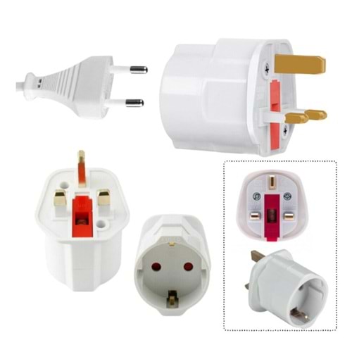 Swat F0120 13 Amper AB - İngiltere Topraklı Priz Dönüştürücü Adaptör